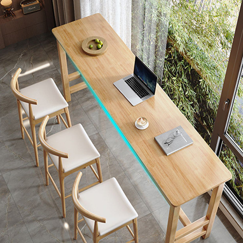 Contemporary Bar Dining Table Indoor Rectangle Wood Counter Table