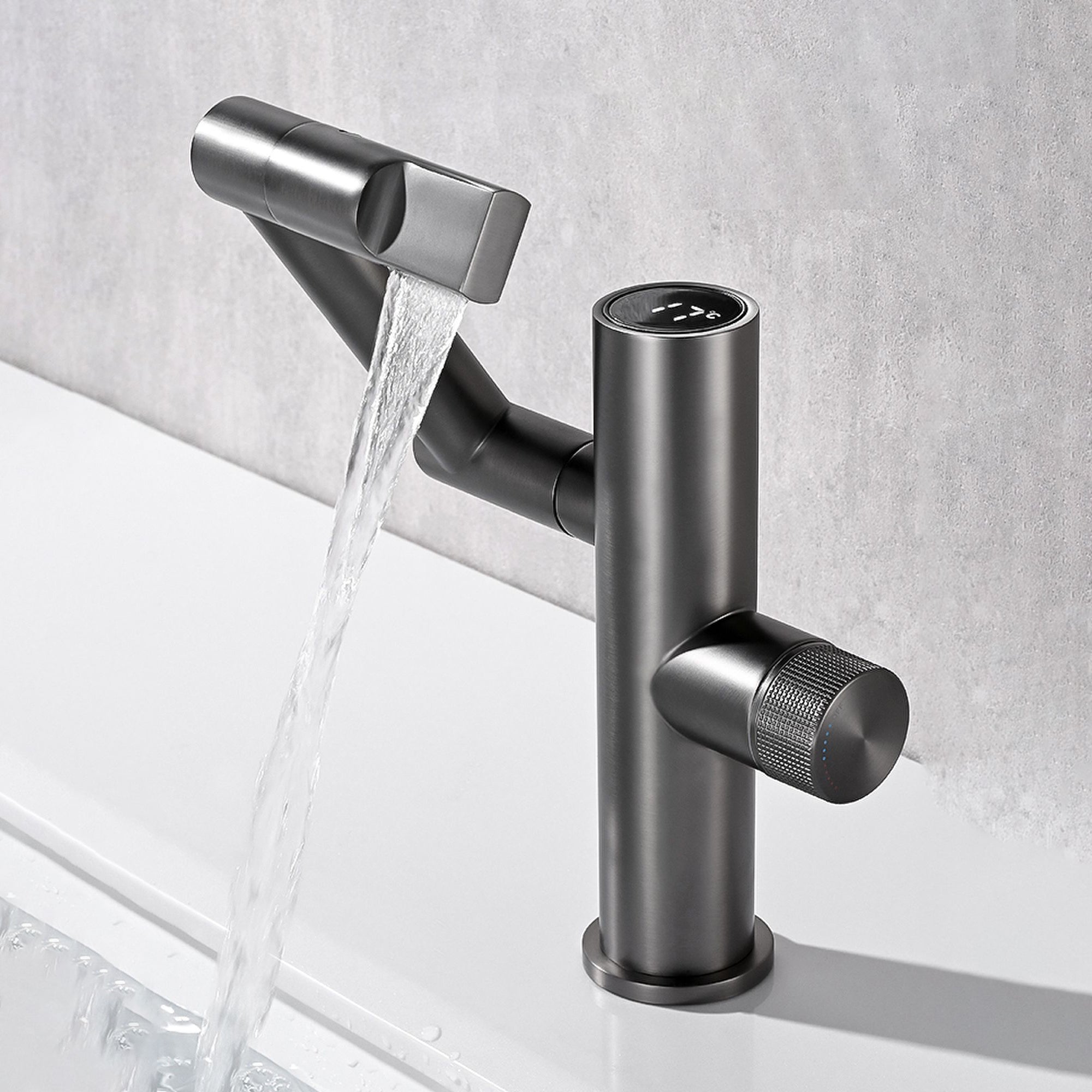 Waterfall Spout Basin Lavatory Faucet Modern Metal Lavatory Faucet
