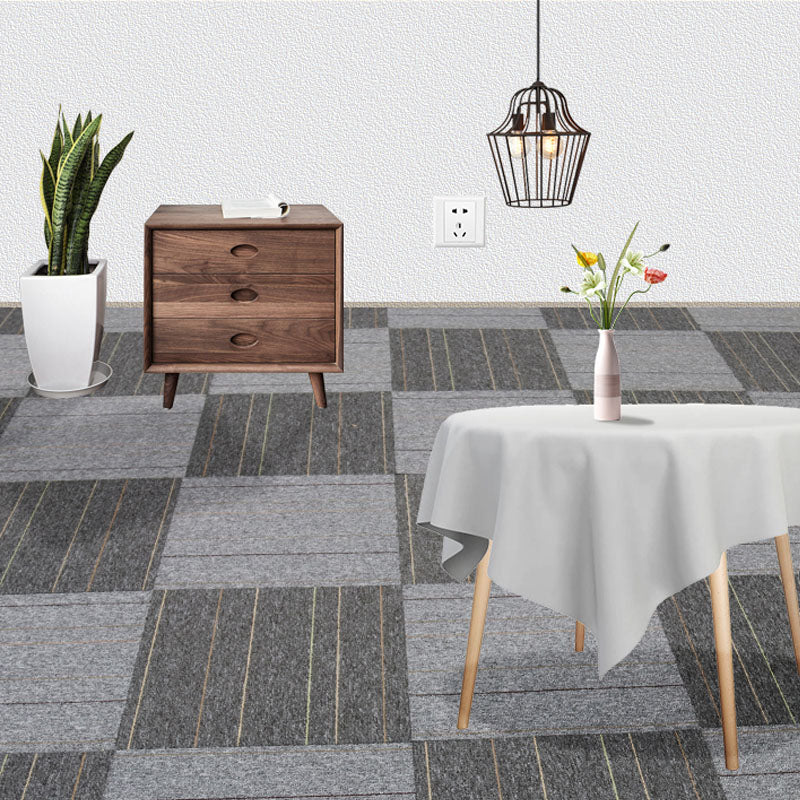 Carpet Tile Fade Resistant Non-Skid Solid Color Loose Lay Carpet Tiles Dining Room