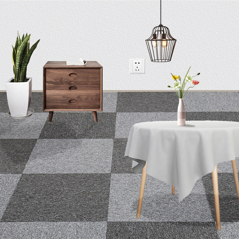 Carpet Tile Fade Resistant Non-Skid Solid Color Loose Lay Carpet Tiles Dining Room