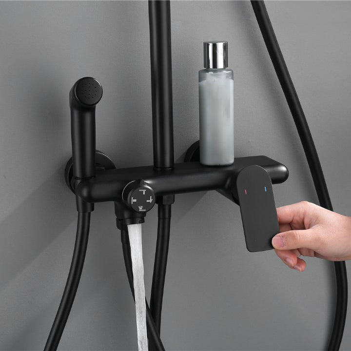 Temperature Control Shower System Valve Included Brass Wall Mounted Shower Combo