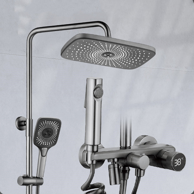 Temperature Control Shower System Valve Included Brass Wall Mounted Shower Combo