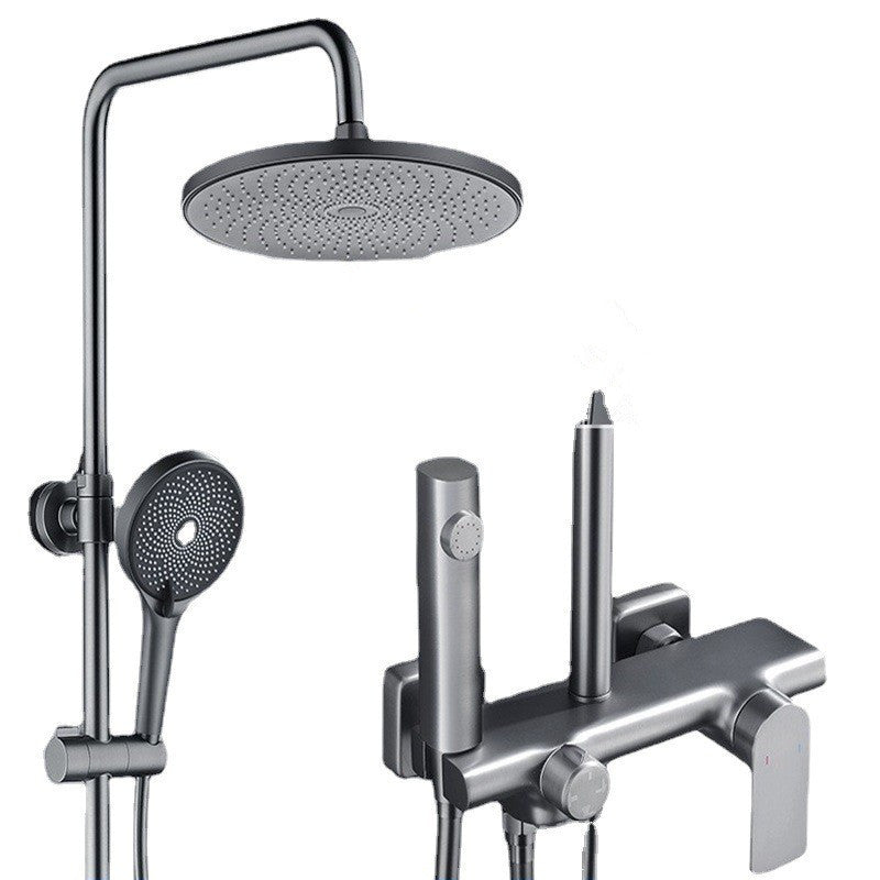 Temperature Control Shower System Valve Included Brass Wall Mounted Shower Combo