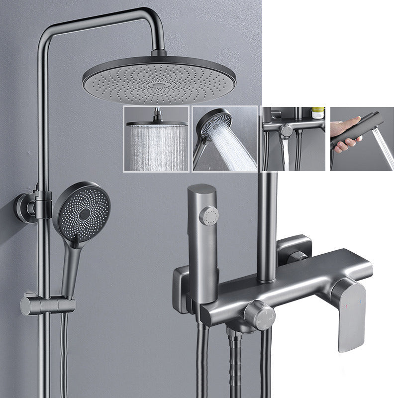 Temperature Control Shower System Valve Included Brass Wall Mounted Shower Combo