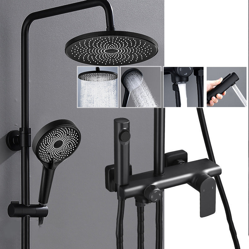 Temperature Control Shower System Valve Included Brass Wall Mounted Shower Combo