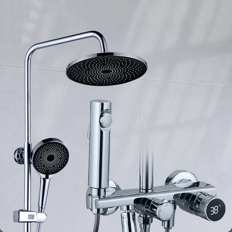 Temperature Control Shower System Valve Included Brass Wall Mounted Shower Combo