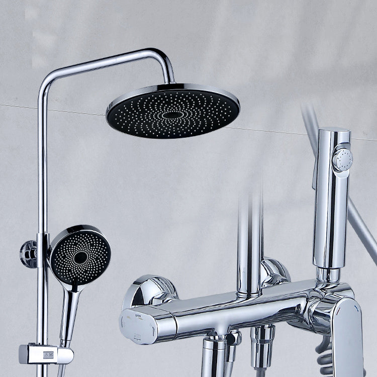 Adjustable Spray Pattern Shower System Valve Included Brass Wall Mounted Shower Combo