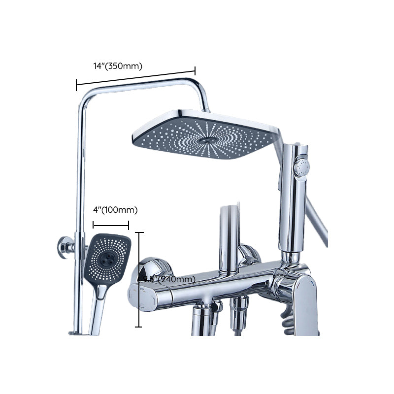 Adjustable Spray Pattern Shower System Valve Included Brass Wall Mounted Shower Combo
