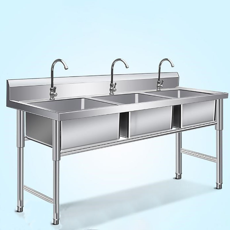 Stainless Steel Kitchen Sink Freestanding Kitchen Sink with Faucet Included