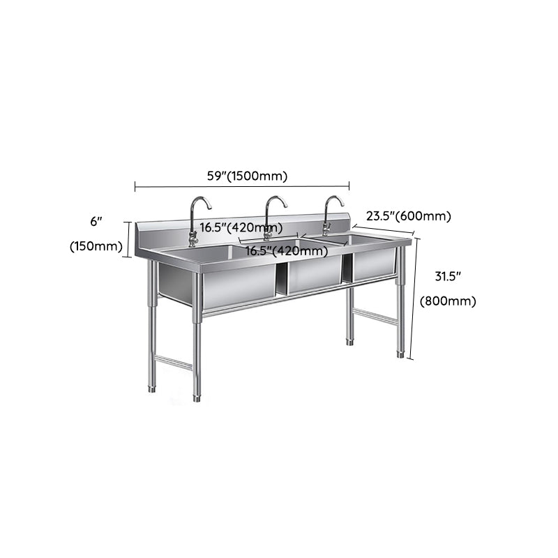 Stainless Steel Kitchen Sink Freestanding Kitchen Sink with Faucet Included