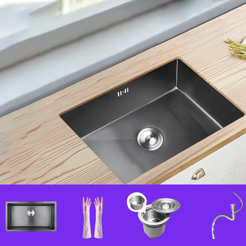 Classic Kitchen Sink Stainless Steel Black Workstation Sink with Faucet