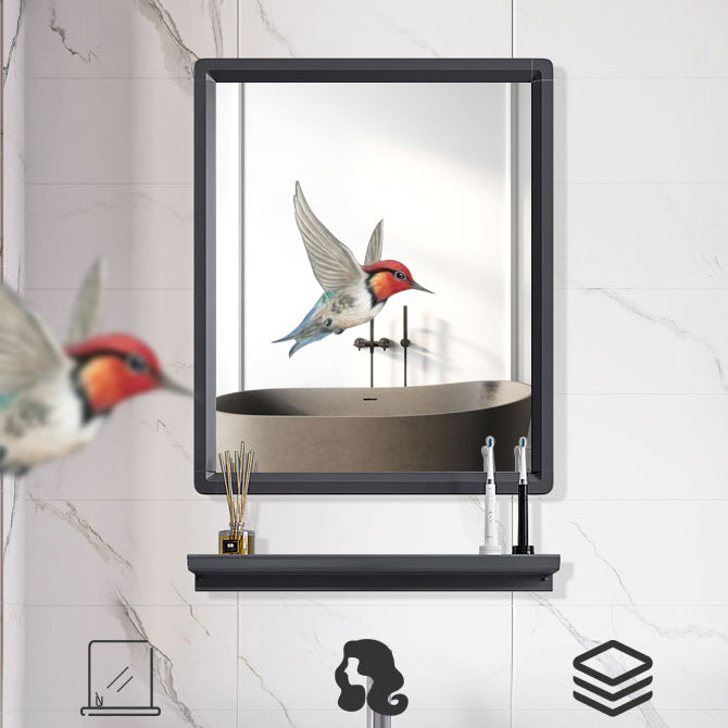 Bathroom Vanity Set Wall Mounted Storage Shelf Ceramic Sink Mirror Vanity Sink with Faucet