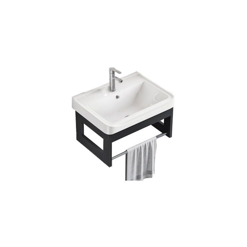 Bathroom Vanity Set Wall Mounted Storage Shelf Ceramic Sink Mirror Vanity Sink with Faucet