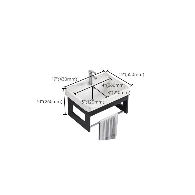 Bathroom Vanity Set Wall Mounted Storage Shelf Ceramic Sink Mirror Vanity Sink with Faucet