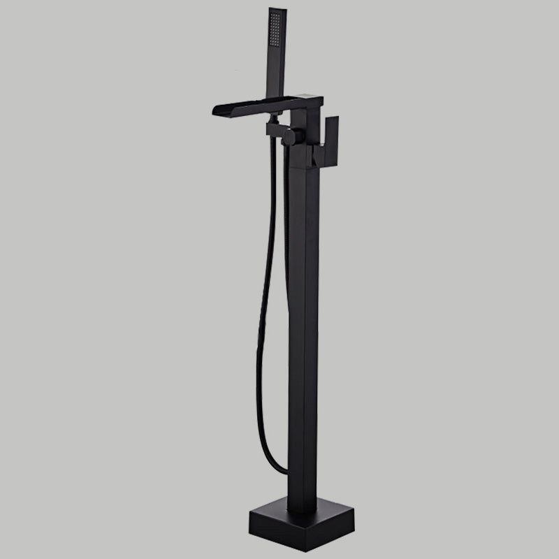 Floor Mounted Metal Freestanding Tub Filler Copper Freestanding Faucet with Hose