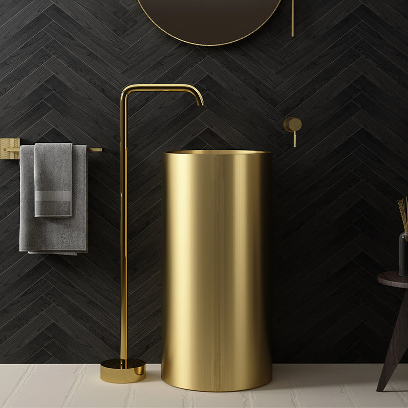 Floor Mounted All Bronze Freestanding Tub Filler Freestanding High Arc Tub Filler Trim