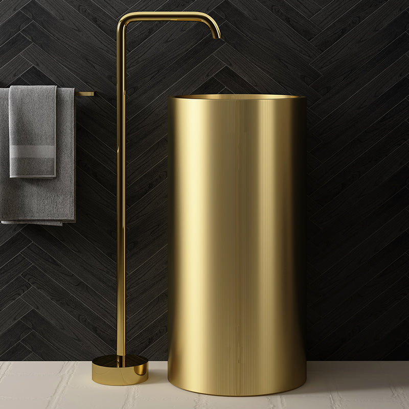 Floor Mounted All Bronze Freestanding Tub Filler Freestanding High Arc Tub Filler Trim