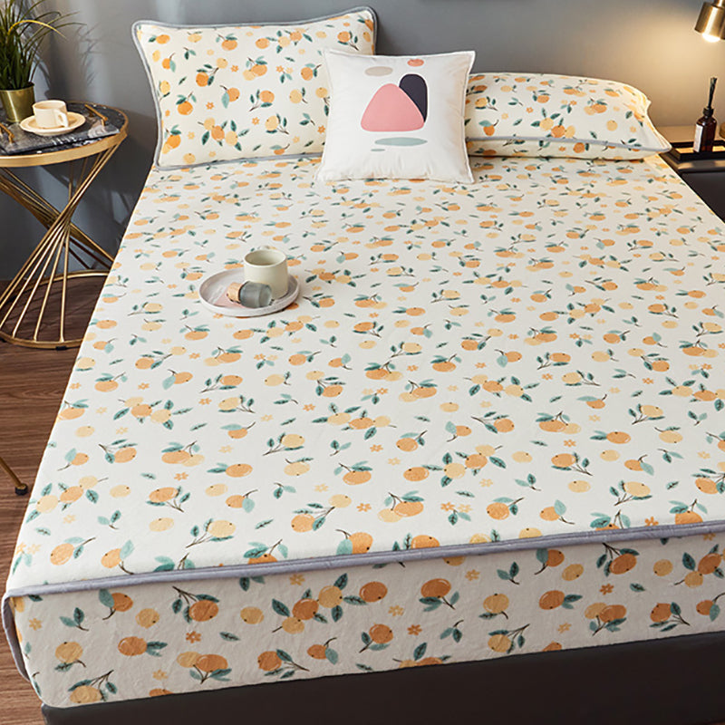 Cotton Flannel Bed Sheet Set Printed Bed Sheet Set with Wrinkle Resistant