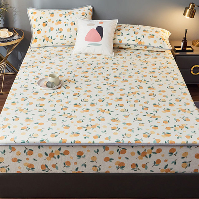 Cotton Flannel Bed Sheet Set Printed Bed Sheet Set with Wrinkle Resistant