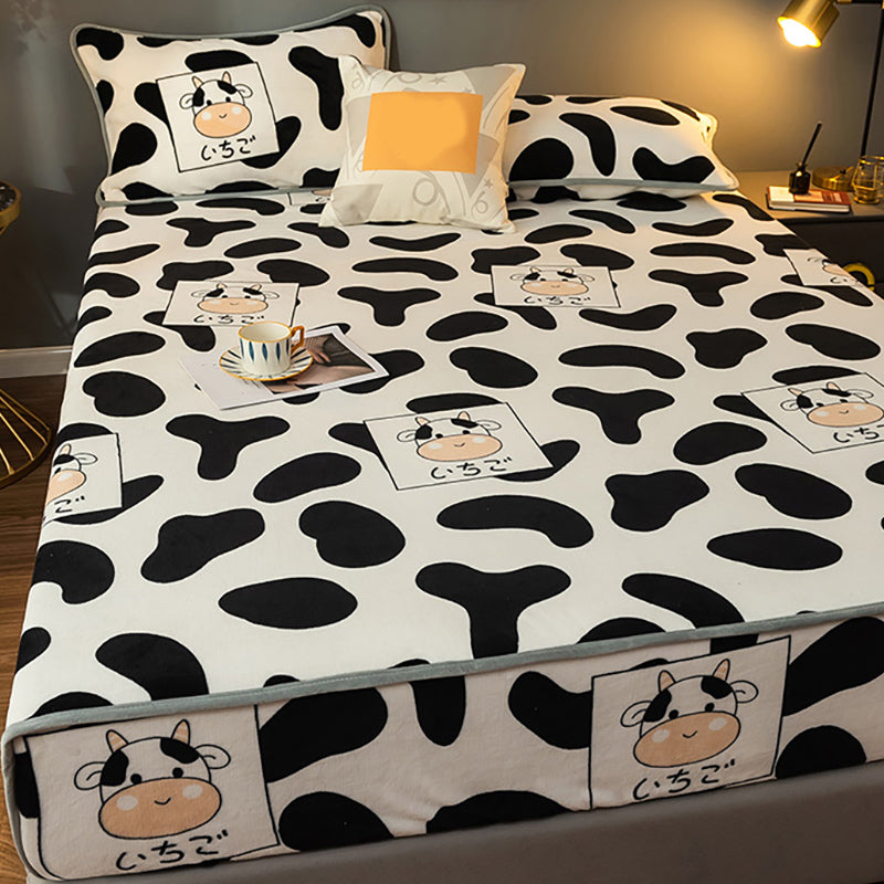 Cotton Flannel Bed Sheet Set Printed Bed Sheet Set with Wrinkle Resistant