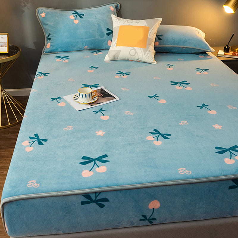 Cotton Flannel Bed Sheet Set Printed Bed Sheet Set with Wrinkle Resistant