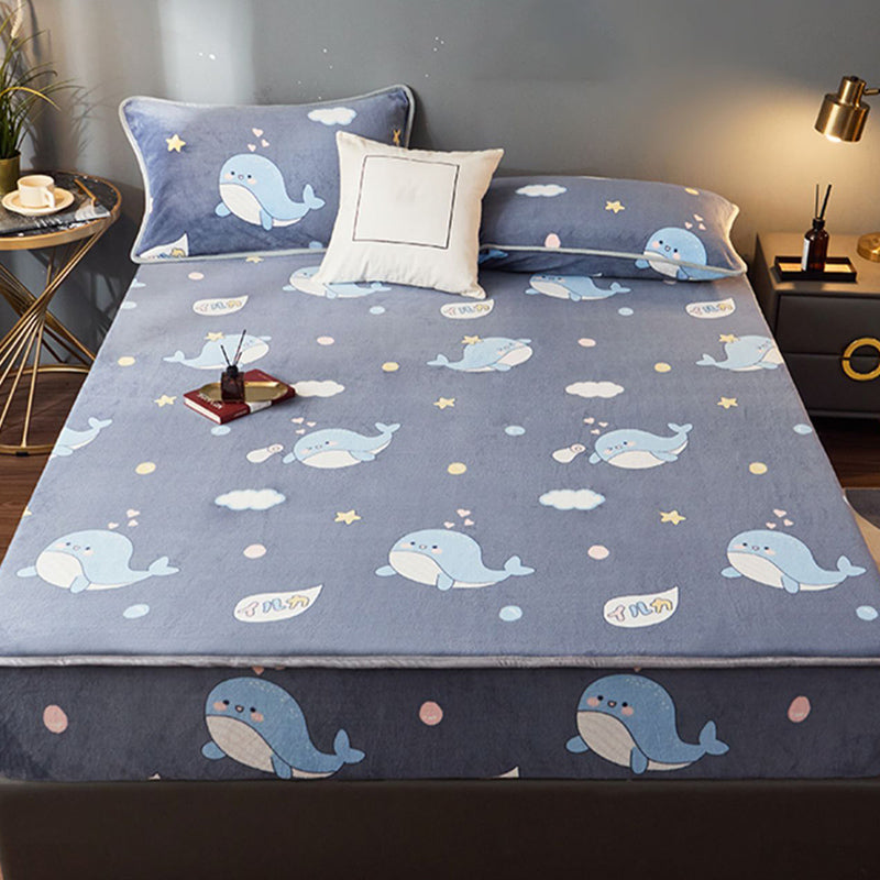 Cotton Flannel Bed Sheet Set Printed Bed Sheet Set with Wrinkle Resistant