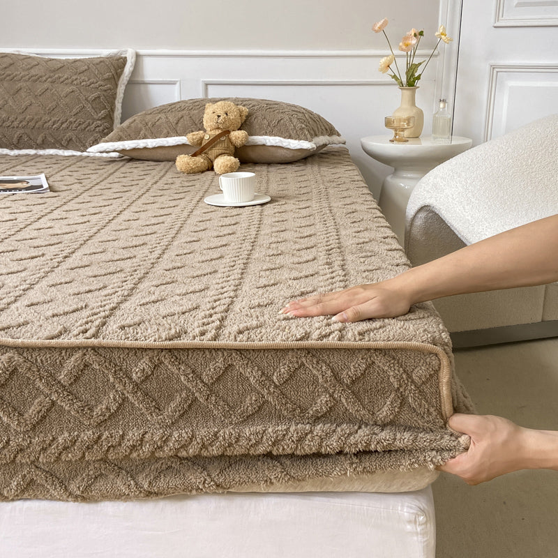 Solid Color Bed Sheet Set Soft & Smooth Flannel Bed Sheet Set