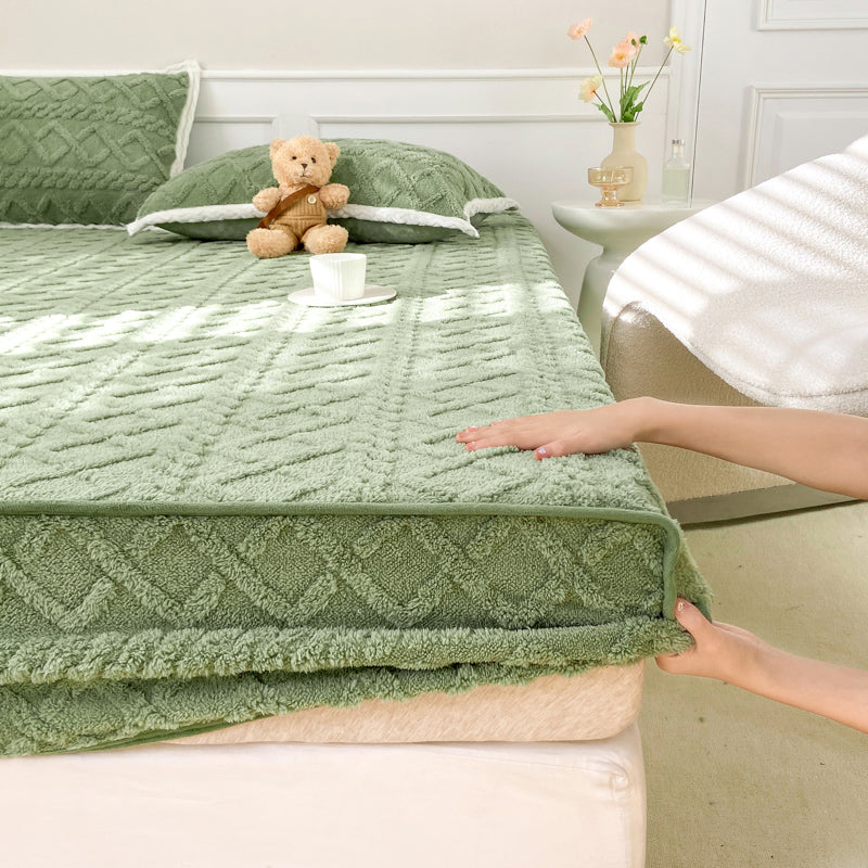 Solid Color Bed Sheet Set Soft & Smooth Flannel Bed Sheet Set