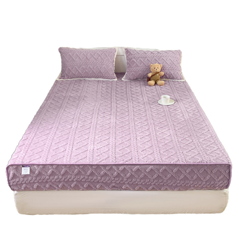 Solid Color Bed Sheet Set Soft & Smooth Flannel Bed Sheet Set