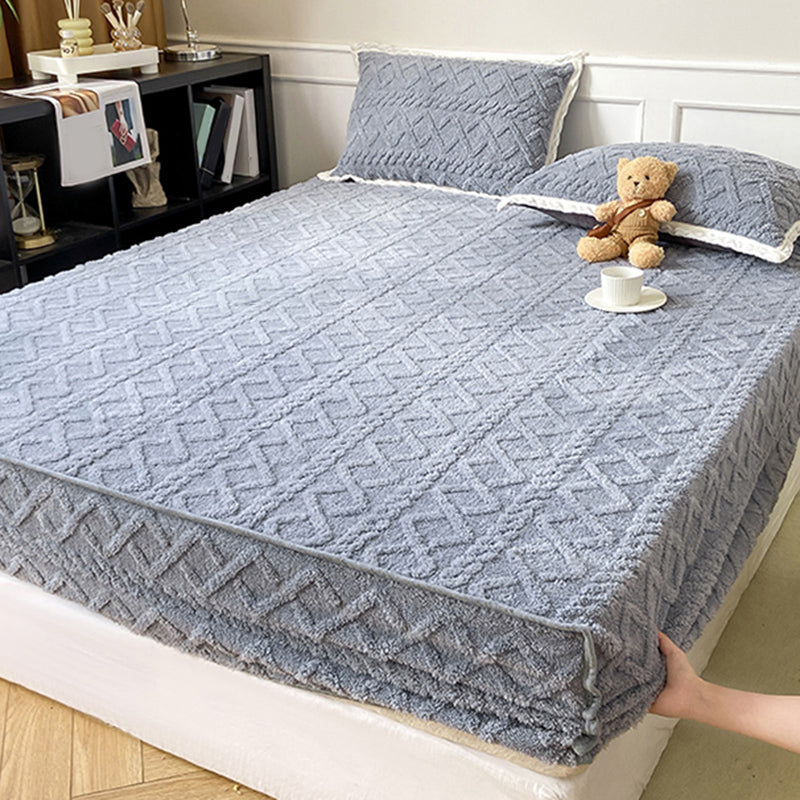 Solid Color Bed Sheet Set Soft & Smooth Flannel Bed Sheet Set