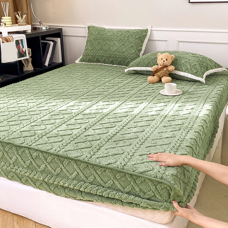 Solid Color Bed Sheet Set Soft & Smooth Flannel Bed Sheet Set