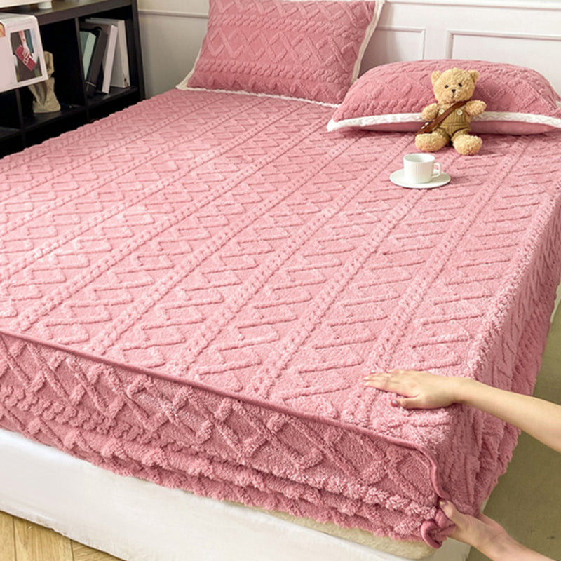 Solid Color Bed Sheet Set Soft & Smooth Flannel Bed Sheet Set