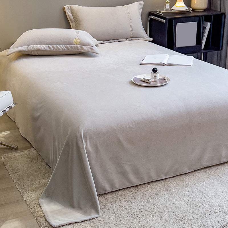Solid Color Bed Sheet Set Breathable Polyester Bed Sheet Set