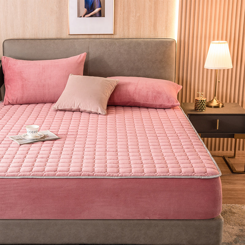 Flannel Bed Sheet Set Breathable Fade Resistant Bed Sheet Set