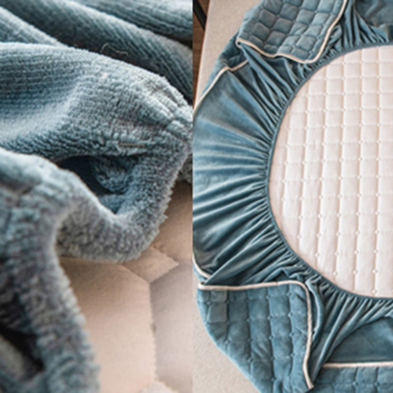 Flannel Bed Sheet Set Breathable Fade Resistant Bed Sheet Set