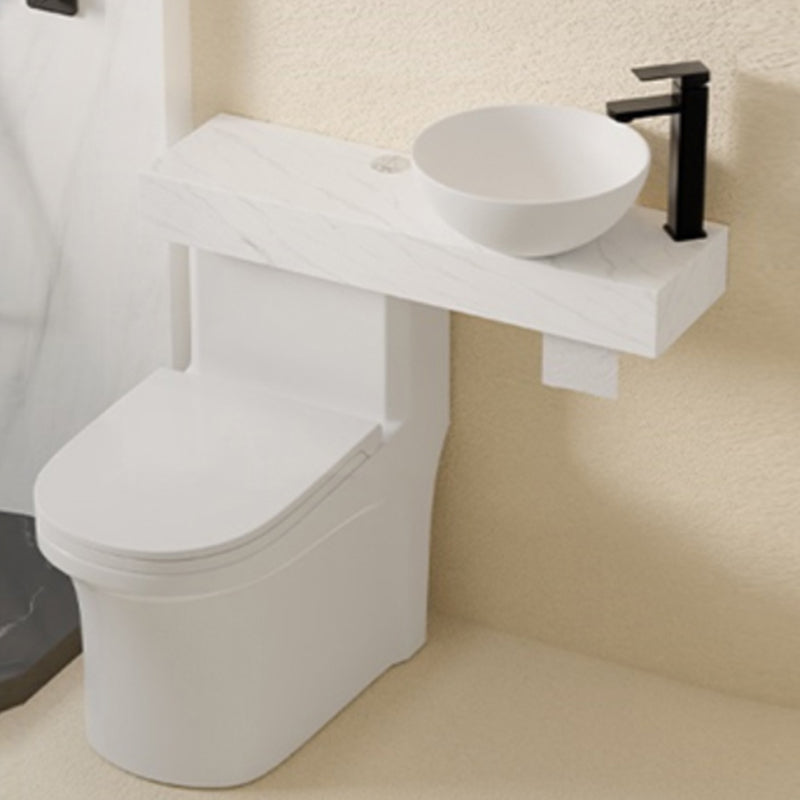Contemporary White Ceramic Flush Toilet Floor Mounted Urine Toilet with Seat for Washroom