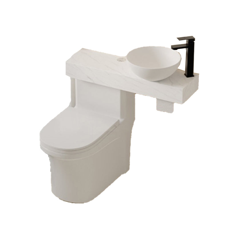 Contemporary White Ceramic Flush Toilet Floor Mounted Urine Toilet with Seat for Washroom