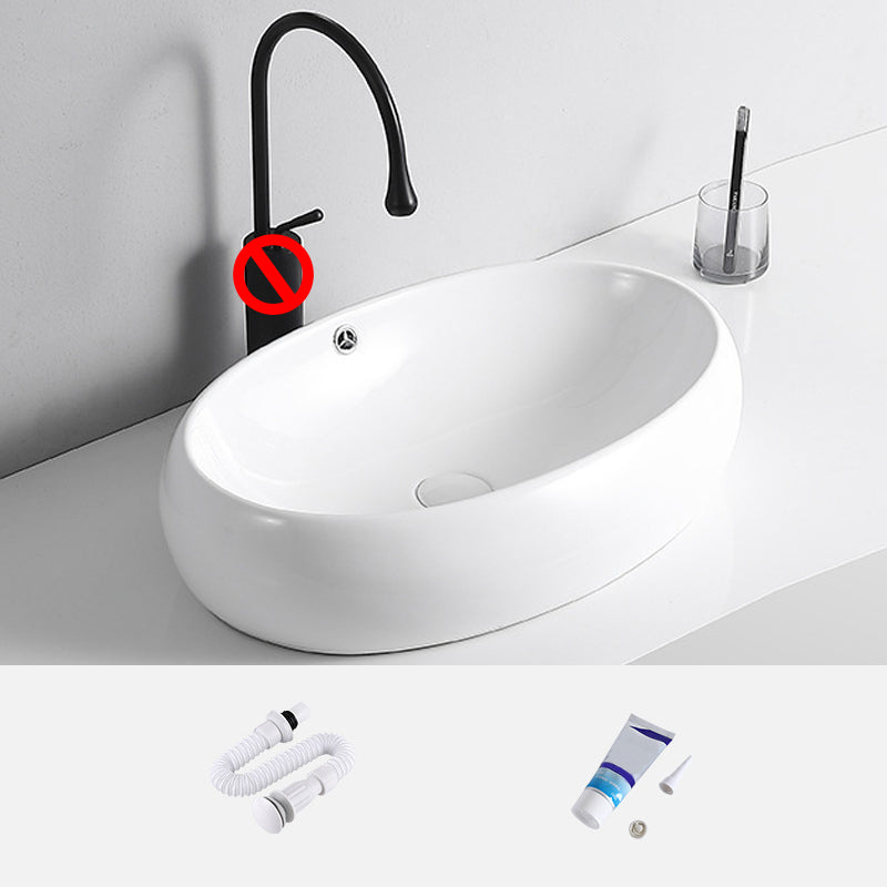 Modern Vessel Lavatory Sink Porcelain Rectangular Vessel Sink(Not Including Faucet)