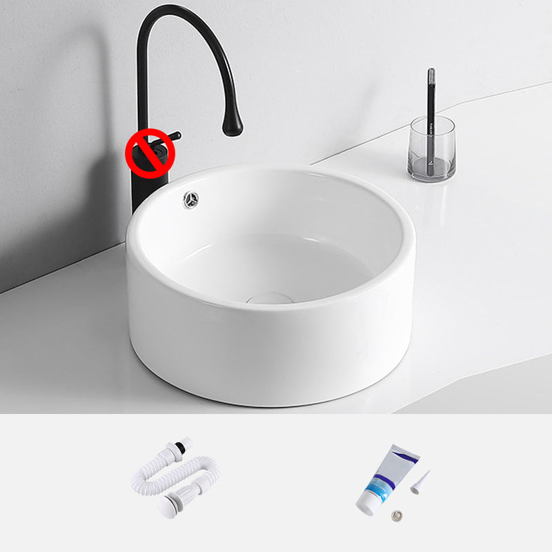 Modern Vessel Lavatory Sink Porcelain Rectangular Vessel Sink(Not Including Faucet)