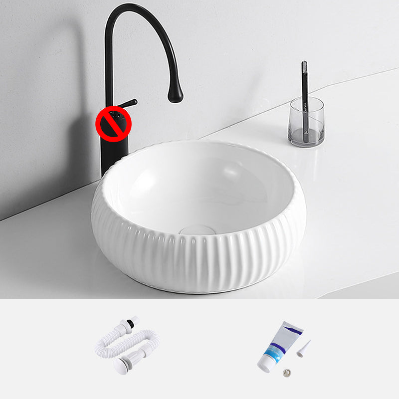 Modern Vessel Lavatory Sink Porcelain Rectangular Vessel Sink(Not Including Faucet)