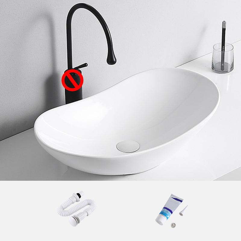 Modern Vessel Lavatory Sink Porcelain Rectangular Vessel Sink(Not Including Faucet)