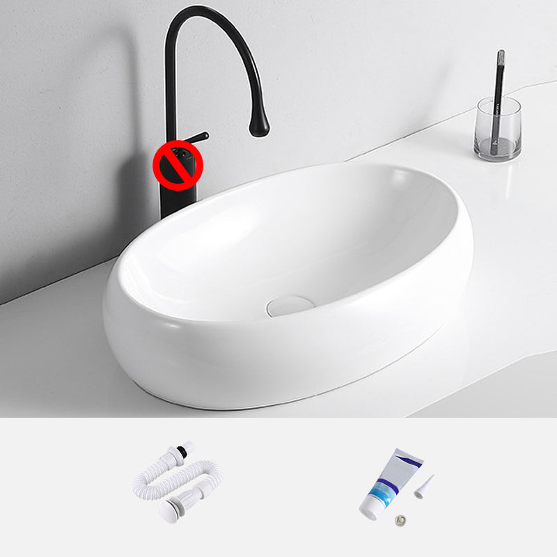 Modern Vessel Lavatory Sink Porcelain Rectangular Vessel Sink(Not Including Faucet)