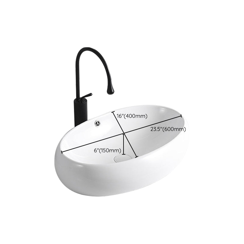 Modern Vessel Lavatory Sink Porcelain Rectangular Vessel Sink(Not Including Faucet)