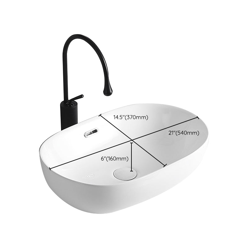 Modern Vessel Lavatory Sink Porcelain Rectangular Vessel Sink(Not Including Faucet)