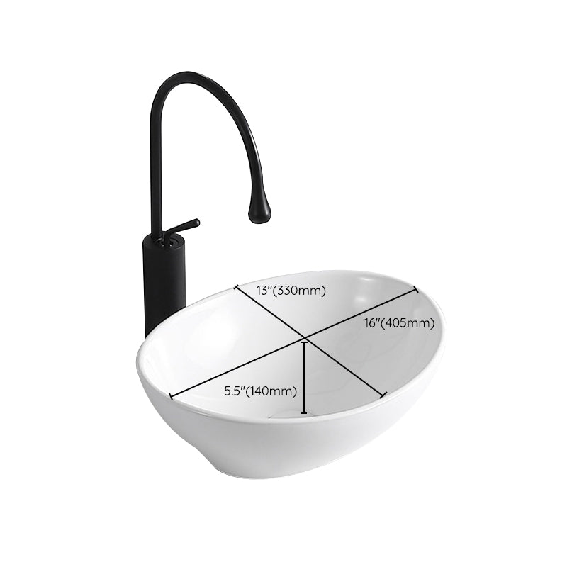 Modern Vessel Lavatory Sink Porcelain Rectangular Vessel Sink(Not Including Faucet)