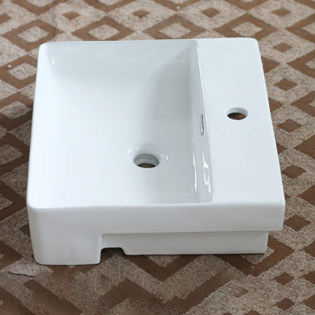 Modern Porcelain Bathroom Sink Rectangular Vessel Lavatory Sink