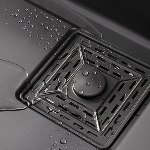 Black Kitchen Sink Single Bowl Cutting Board Top Mount Stainless Steel Kitchen Sink