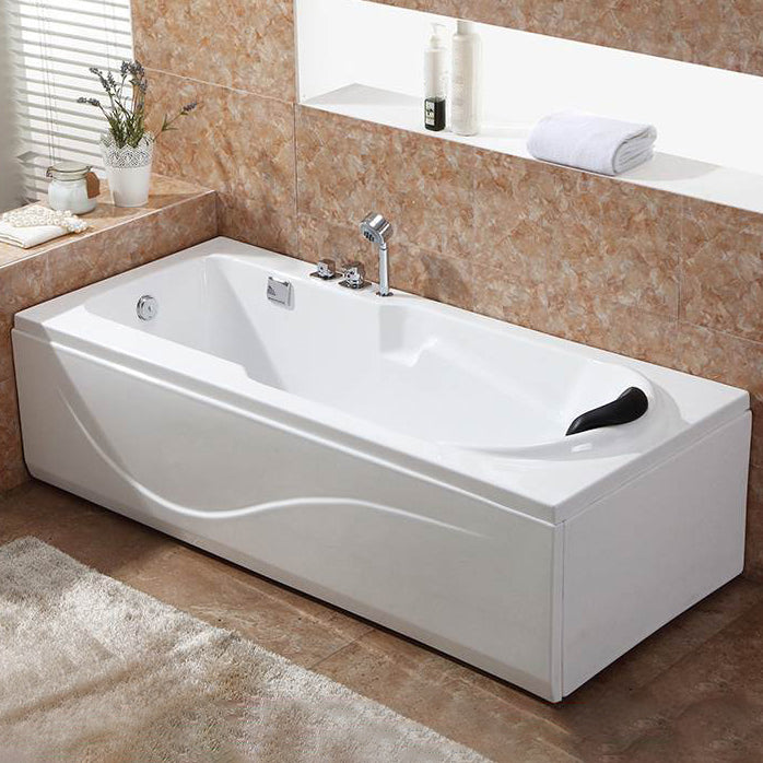 Soaking Bathtub Antique Finish Rectangular Acrylic Back to Wall Bath Tub