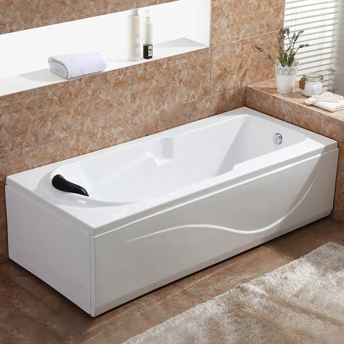 Soaking Bathtub Antique Finish Rectangular Acrylic Back to Wall Bath Tub