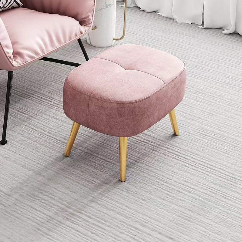 Solid Color Leather Standard Stool Modern Style Simple Household Rectangular Stool